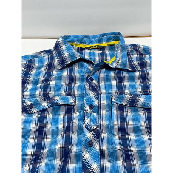 Cabelas Cool Max Vented Short Sleeve Button Down Shirt Size Large - Picture 2 of 5